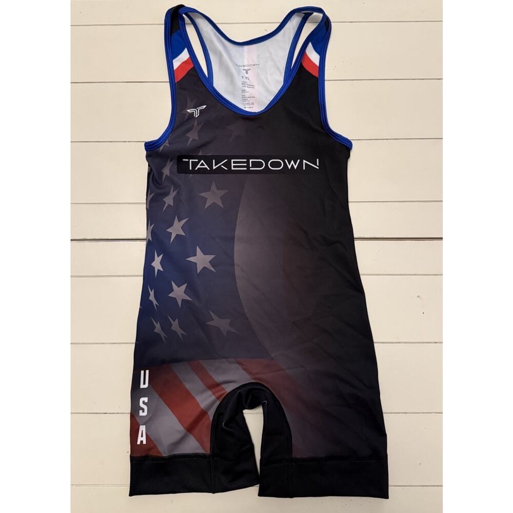 Takedown Freestyle Singlet Titan USA Wrestling Club Youth Large 75-90lbs